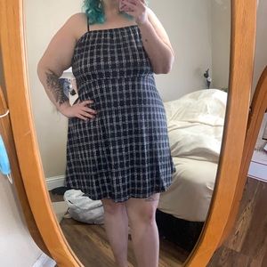 black and white dress